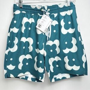 SVRN Sovereign Code Swim Trunks Mens S Teal Hawaiian Board Shorts NEW‎